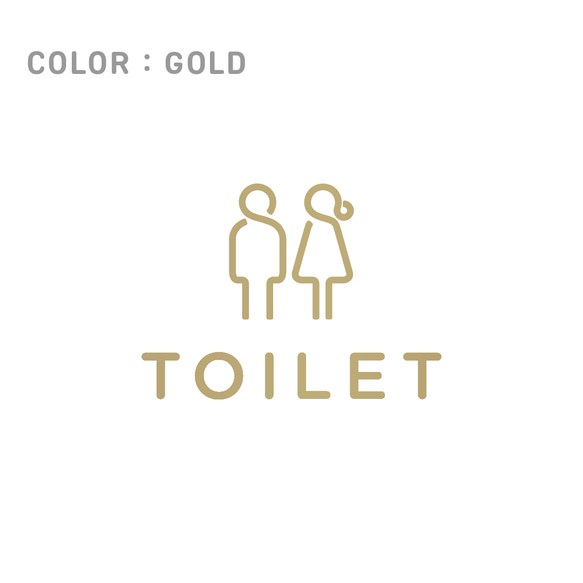 【賃貸でも】TOILET ドア サインステッカー │トイレ用 スタイリッシュアイコン 4色展開 6枚目の画像