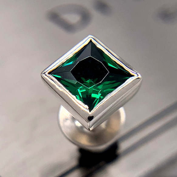 緑 シルバーピアス メンズ/シルバー925 片耳/セカンドピアス つけっ  