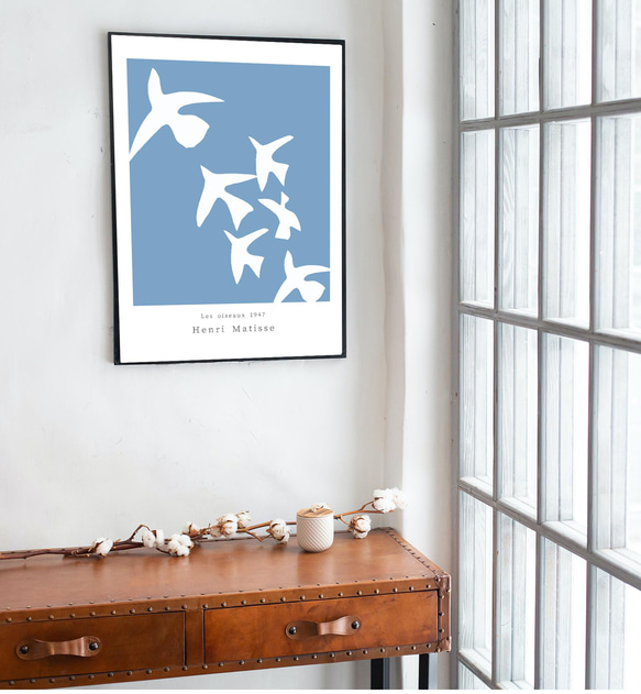 【人気アートポスター】B3以上　名画　アンリマティス　インテリアポスター　インテリアフォト　鳥　ブルー　風水　 2枚目の画像