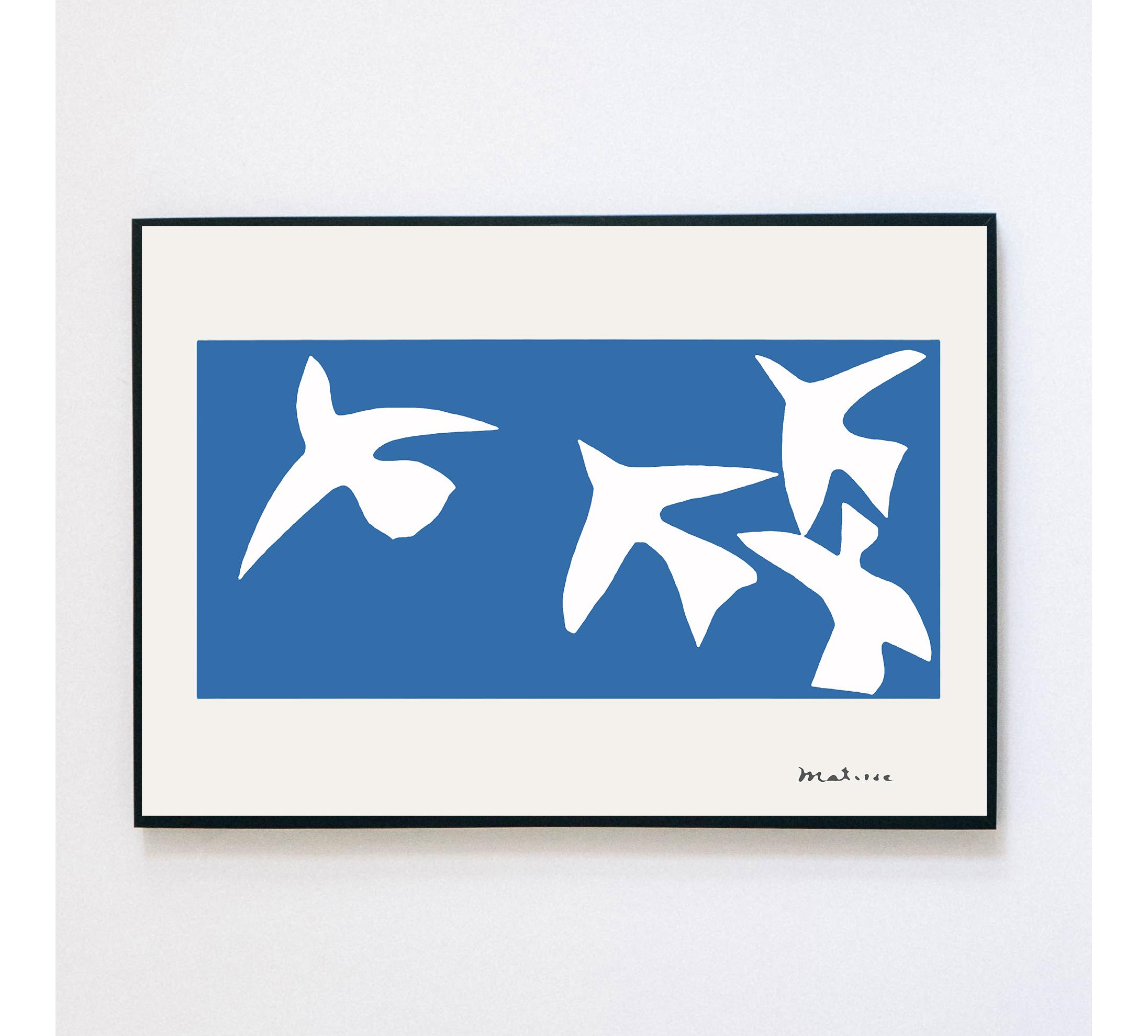 鳥のシルエット Henri Matisse「青い鳥」 アートフレーム額入り 鳥のシルエット Henri Matisse「青い鳥」 アートフレーム額入り 鳥の