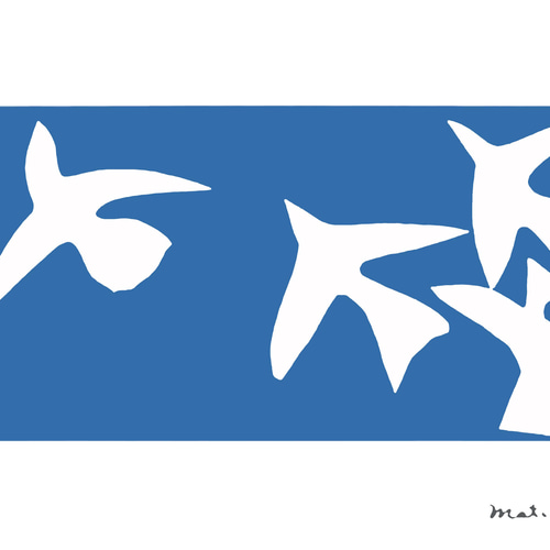 アートポスター インテリア 北欧 マティス 鳥 ブルー 夏 絵画