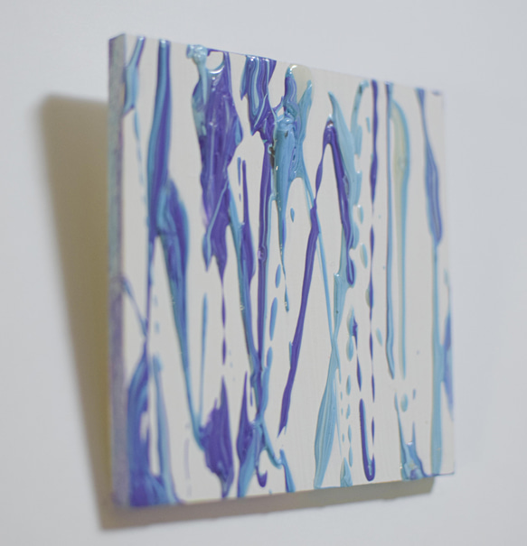 抽象画　「rain」　アート　雨　水色　青　インテリア　絵画　 2枚目の画像