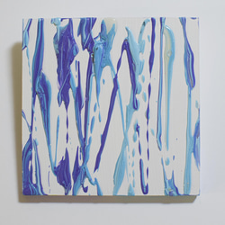 抽象画　「rain」　アート　雨　水色　青　インテリア　絵画　 1枚目の画像
