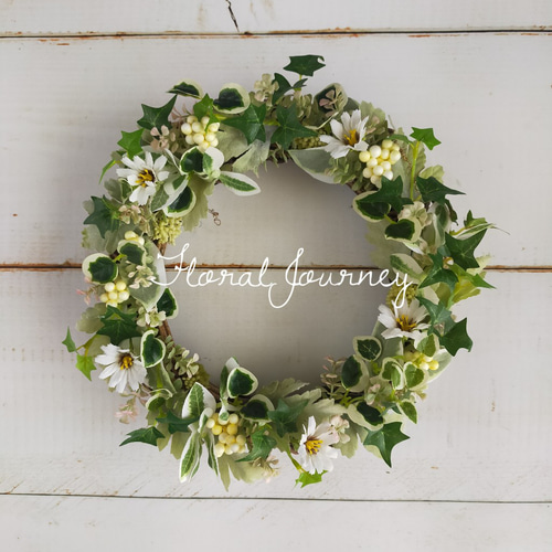 受注制作春の小花のナチュラルリース