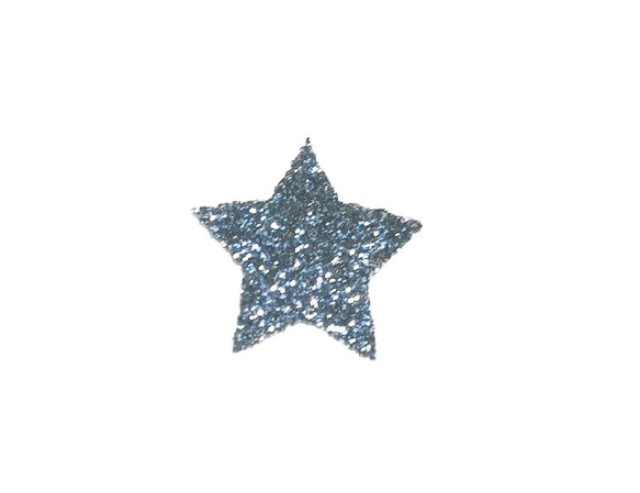 キラキラワッペン星スター/ネイビーブルーラメグリッター/選べるサイズ アイロンシール 1枚目の画像
