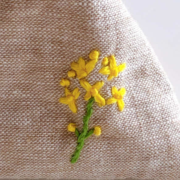 リネンのテトラ＆ハーブのサシェ 2種類 詰替可 リラックス＆防虫 香り 刺繍(エキナセア・ラベンダー・菜の花) 6枚目の画像