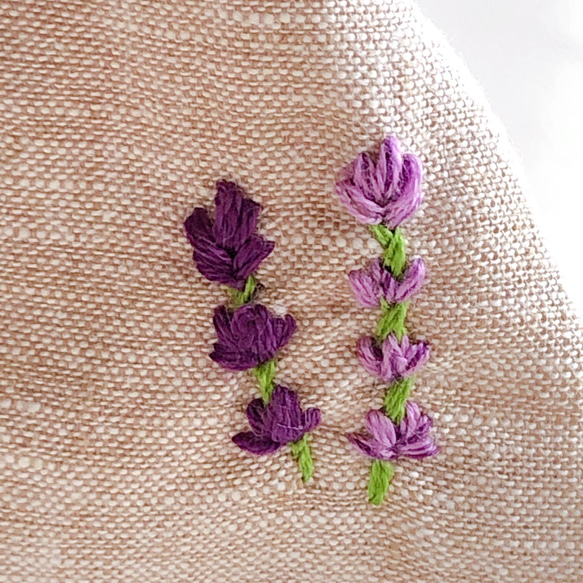 リネンのテトラ＆ハーブのサシェ 2種類 詰替可 リラックス＆防虫 香り 刺繍(エキナセア・ラベンダー・菜の花) 4枚目の画像