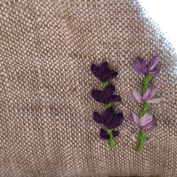 リネンのテトラ＆ハーブのサシェ 2種類 詰替可 リラックス＆防虫 香り 刺繍(エキナセア・ラベンダー・菜の花) 3枚目の画像
