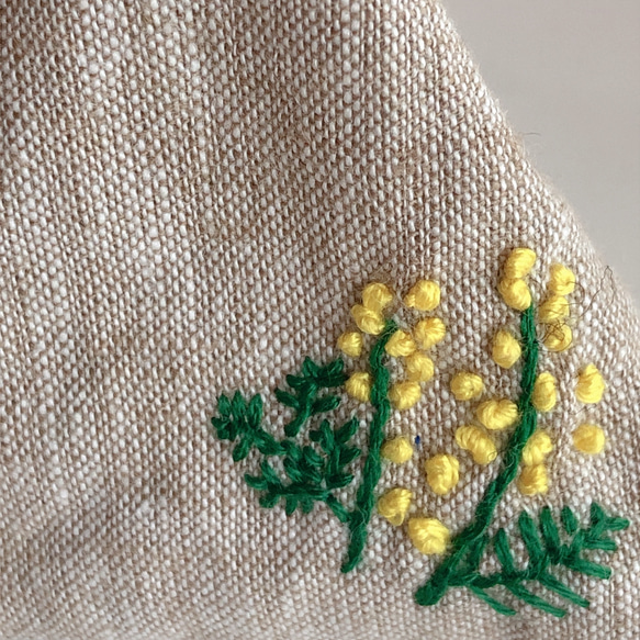 リネンのテトラ＆ハーブのサシェ 2種類 詰替可 リラックス＆防虫 香り 刺繍(エキナセア・ラベンダー・菜の花) 5枚目の画像