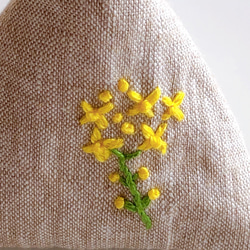 リネンのテトラ＆ハーブのサシェ 2種類 詰替可 リラックス＆防虫 香り 刺繍(エキナセア・ラベンダー・菜の花) 7枚目の画像