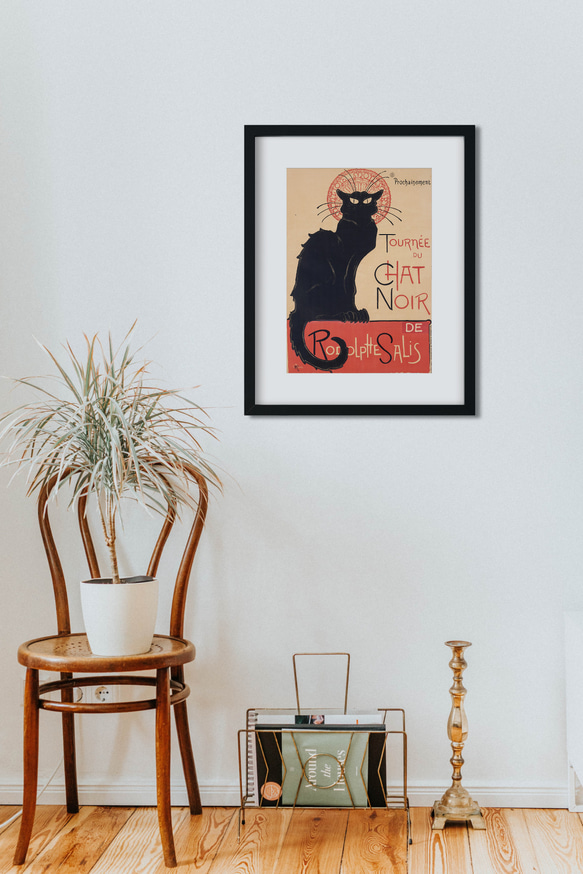 【NO.169】レトロな黒猫のイラストアートポスター☆アニマルモダンモッズアンティーク☆A5A4A3A2A1B5B4B3 6枚目の画像