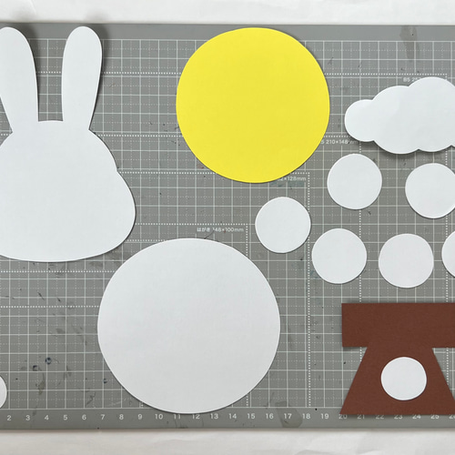 お月見うさぎ 壁面製作 製作キット 秋製作 型紙 保育製作キット販売