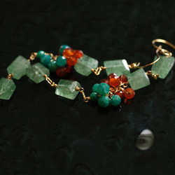 緑と橙（earring）グリーンアベンチュリン、カーネリアン、アマゾナイト 7枚目の画像