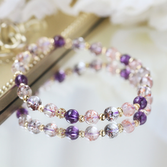 スーパーセブンブティックグレード3輪バックボーンオールラウンドポジティブエナジークリスタルブレスレットカスタマイズギフト誕生日プ ブレスレット