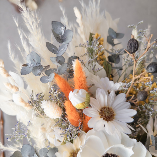 展示品 アネモネブーケ ナチュラル ウェディンブーケ 造花 結婚式 造花ブーケラスティックウェディング