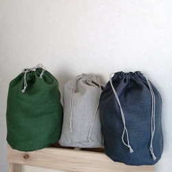 ハンドメイド　リネン　巾着　手提げ コットンリネン巾着(S)[MARKLESS STYLE TR-0985]｜オリジナル
