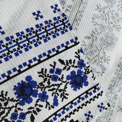 東欧の花咲くマルチクロス コットンワッフルタオル ウクライナ伝統