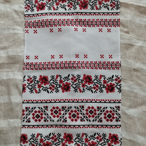 東欧の花咲くマルチクロス コットンワッフルタオル ウクライナ伝統