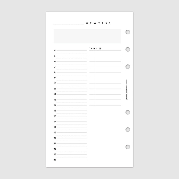 バイブルサイズ・システム手帳リフィル／シンプルおしゃれなデイリー【CBBI_DL01】 3枚目の画像