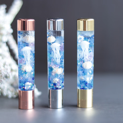 選べる金具】ハーバリウム印鑑（シャチハタ)～海月と水中花～無料