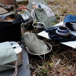 Kinchaku Outdoor メスティン用 リネンキャンバス ブラウン [メスティンケース リネン 無地 麻] 12枚目の画像