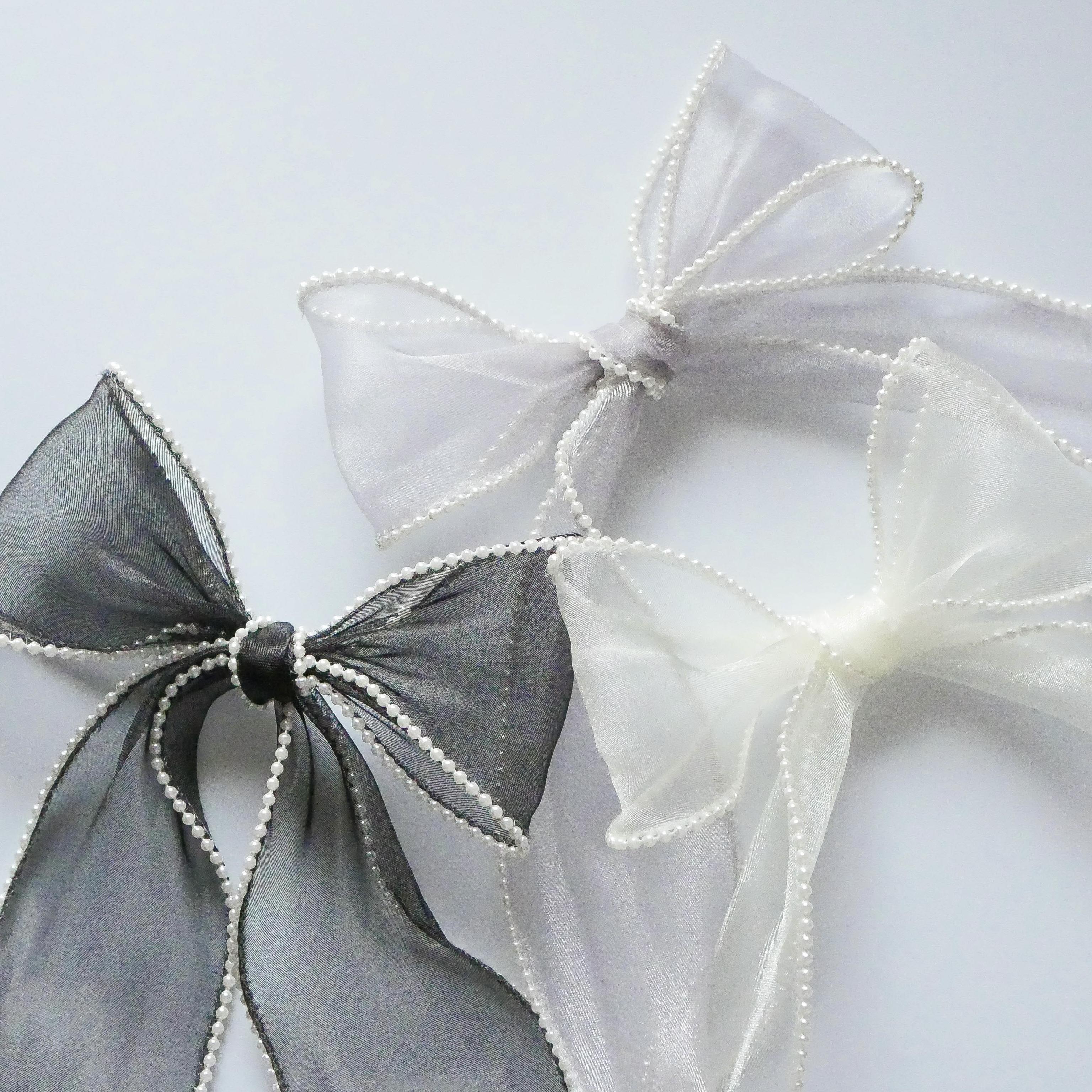 55mm幅両耳パールオーガンジーリボンテープ《光沢無し》/2m RB-180