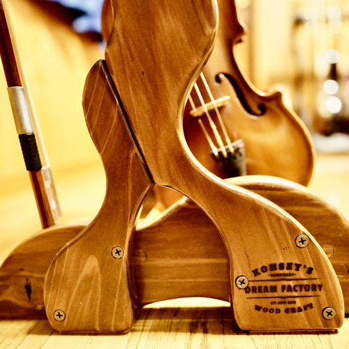 24時間以内に発送】手作り木工 木製バイオリンスタンド （お子様用