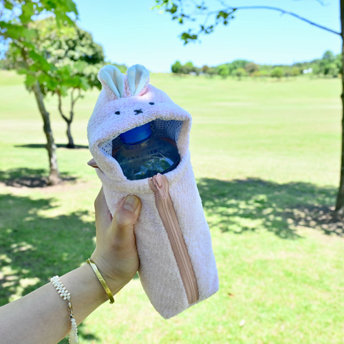ペットボトルホルダー うさずきんちゃん ピンク（500〜600ml 保冷  