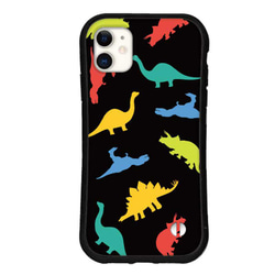 送料無料 スマホケース iPhone15 14 pro 13 mini se iface型 グリップ カバー 怪獣 恐竜 7枚目の画像