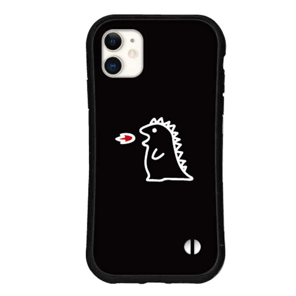 送料無料 スマホケース iPhone15 14 pro 13 mini se iface型 グリップ カバー 怪獣 恐竜 6枚目の画像