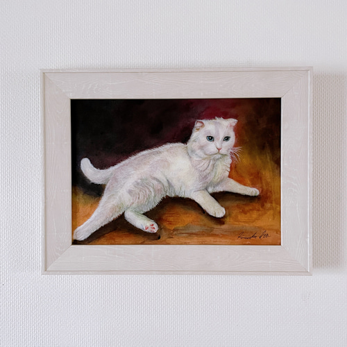 犬の似顔絵【水彩画/額付き】 絵画 chokotto* 通販 15381440