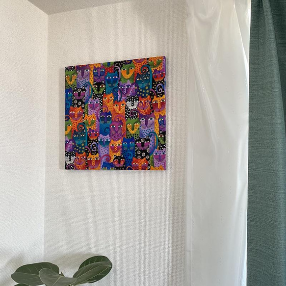 ファブリックパネル　カラフル猫（アートパネル） 6枚目の画像
