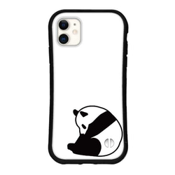 送料無料 iPhone15 14 pro mini SE スマホケース iface型 カバー かわいい パンダ ペア 4枚目の画像