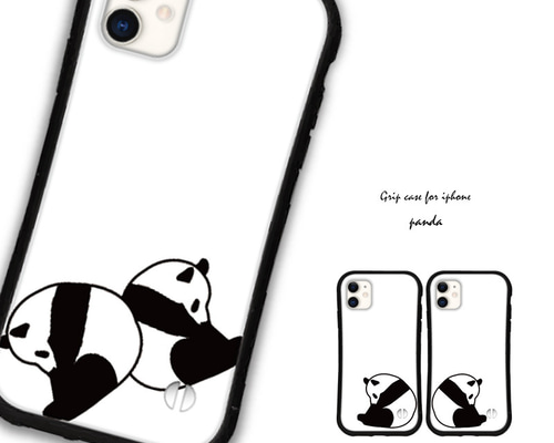 パンダ イニシャル スマホケース iPhoneケース ise-gls-245-01.jpg