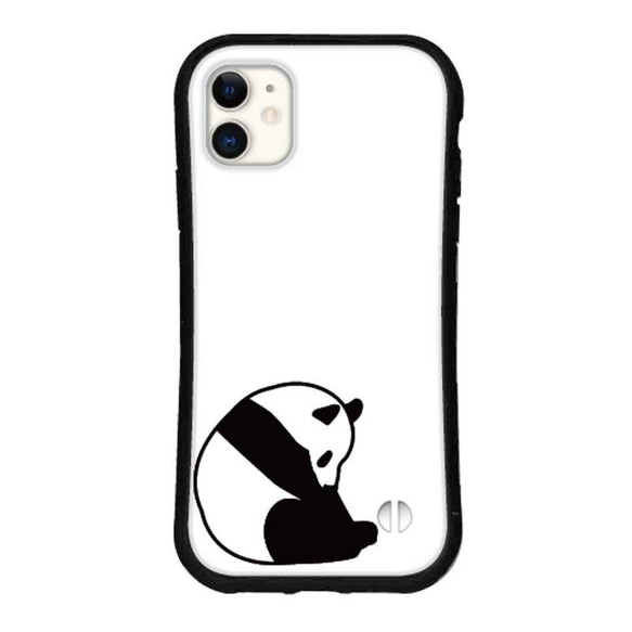送料無料 iPhone15 14 pro mini SE スマホケース iface型 カバー かわいい パンダ ペア 5枚目の画像