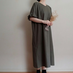 〈全９色〉Creema限定　 Hirahirasode one piece harf linen canvas璃寛茶 8枚目の画像