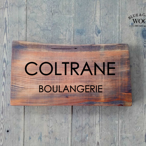 木製看板製作】 一枚板 天然唐松 / 自然塗装 25cm×46cm 表札・ネーム