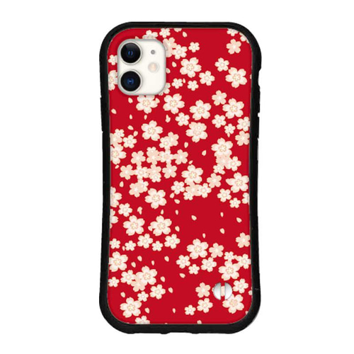 ハンドメイド本牛革携帯ケース（桜柄） ハンドメイド本牛革携帯ケース（桜柄） iPhoneアクセサリー