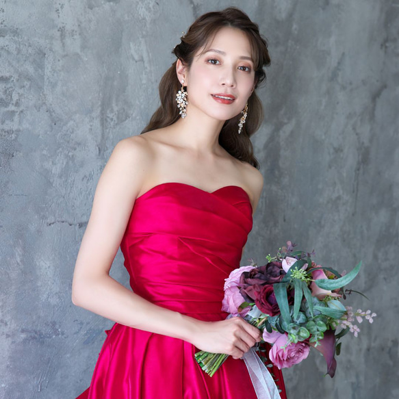 イネスイヤリング/ピアスTE-09|小枝 リーフ 花 フラワー 結婚式 ウエディング 大ぶり パーティー 披露宴 花嫁 11枚目の画像