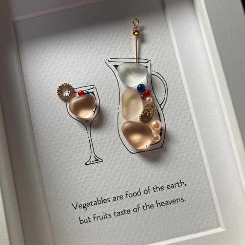 ＊ストロベリームーン＊シーグラスアート ストロベリームーン＊シーグラスアート ＊ストロベリームーン