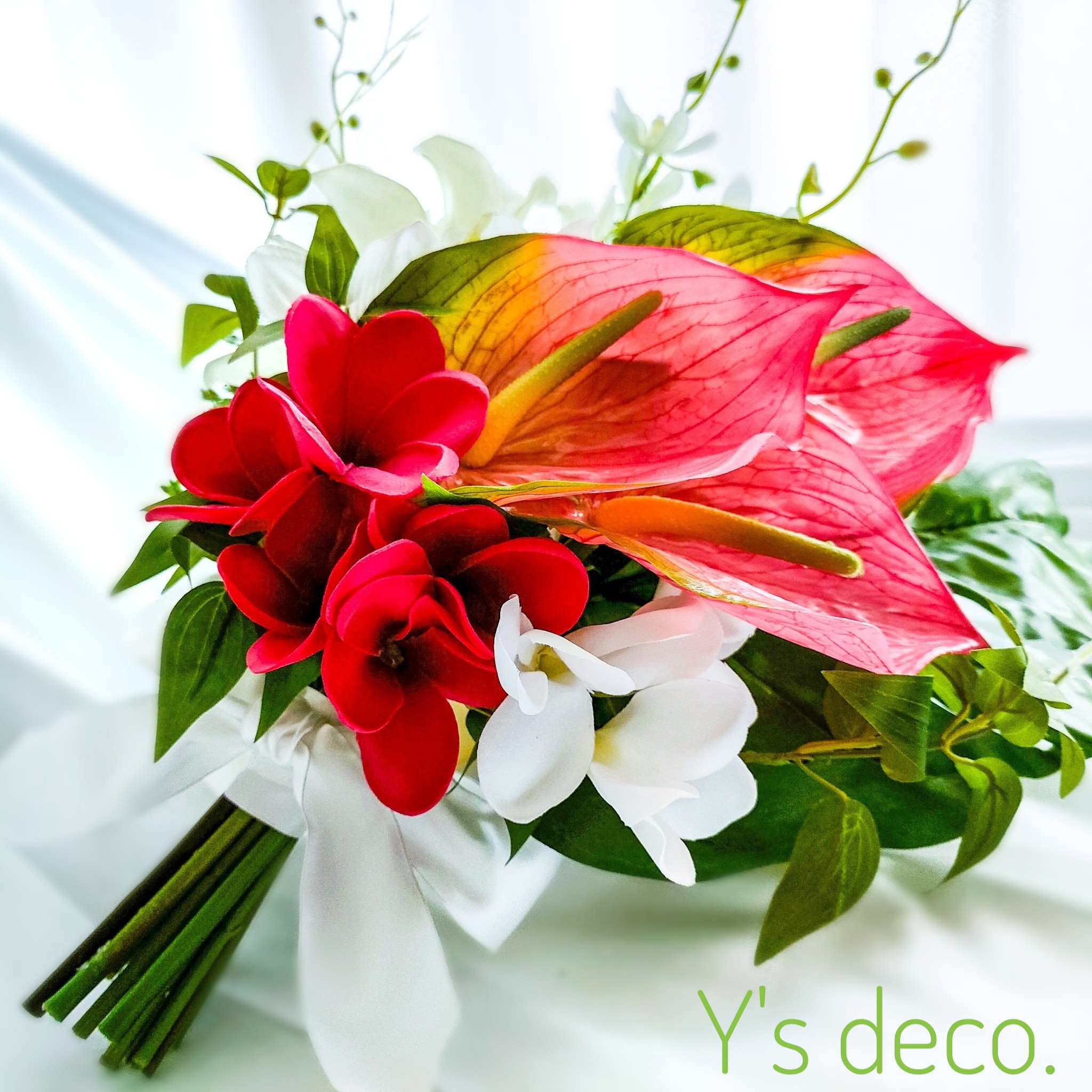 ドライフラワーバンクシアのボタニカルグリーンブーケスワッグ 55cm