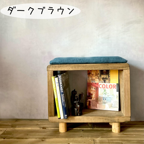 ハンドメイド　玄関ベンチ　ベンチ　飾り棚　サイドテーブル　木製家具 2_b62db3a15dc6a05135a8fcb4748f