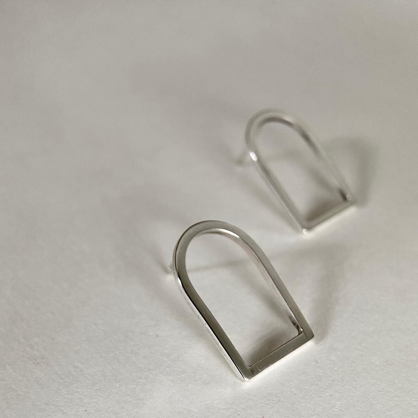 Window frame studs earring silver950◇シルバー950