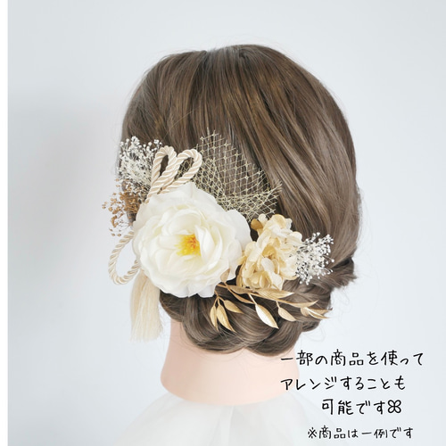 No.206 豪華！水引と椿 和風フラワーピン A039 ピンク 椿の髪飾り 水引 リボン ドライフラワー 成人式 卒業式