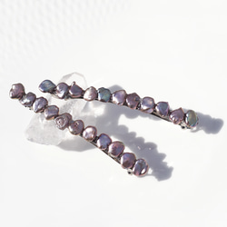 別緻★紫棕淡水珍珠/細髮夾~Ottavia 第6張的照片