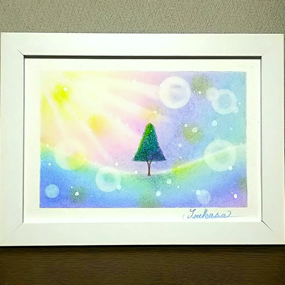 光！【パステル画　原画】 パステルアート 彼方に灯る光 パステル画原画 絵画 T's Arts