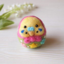 うちの子インコの羊毛フェルト絵のオーダーメイド（セキセイインコ