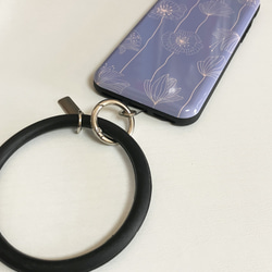【再販】ICカード収納 北欧風 ボタニカル 凛とした花 ペールカラー iPhone スライドケース 4枚目の画像