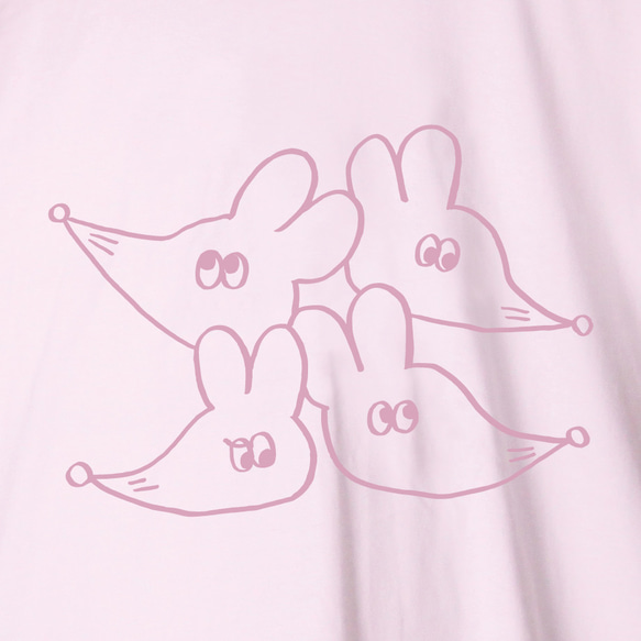 「キョロキョロ」4匹ネズミTシャツ 1枚目の画像