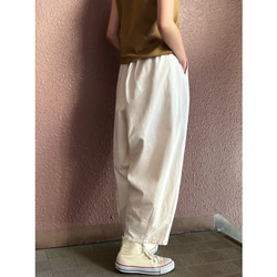 RATA❤️2色有❤️サイズ選べる❤️国産岡山ホワイト＆ブラックデニム❤️ゆったりボリュームサーカスパンツ❤️柔らか素材 13枚目の画像